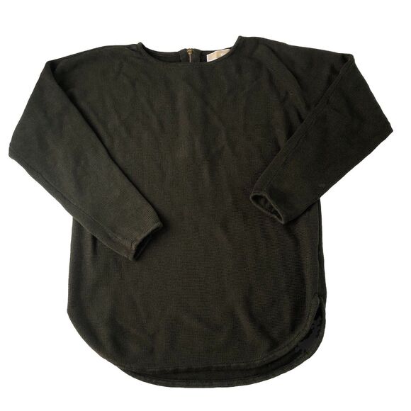 Michael Kors Women’s Knit Sweater Hunter Green Back Zipper Tag Size Medium - Picture 2 of 13